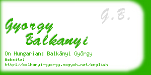 gyorgy balkanyi business card