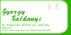 gyorgy balkanyi business card